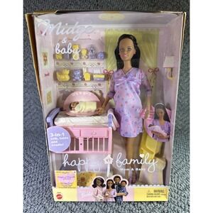 NOS Barbie Pregnant Midge &‎ Baby Happy Family (56664) African American VHTF
